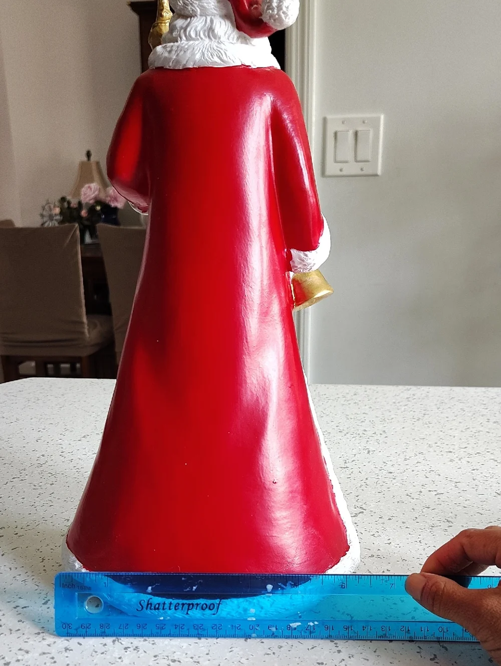 Holiday Santa Figurine Red with Gold Accents